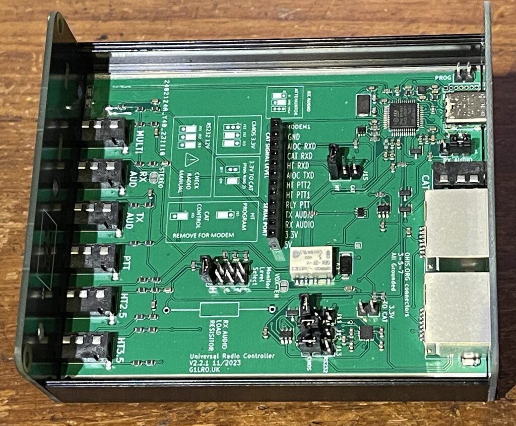 Inside of the Universal Radio Controller v2.2